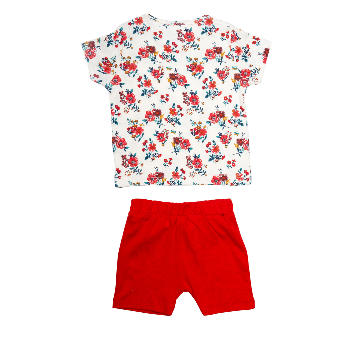 Red and Rose Striped Romper for Kids | 100% Cotton