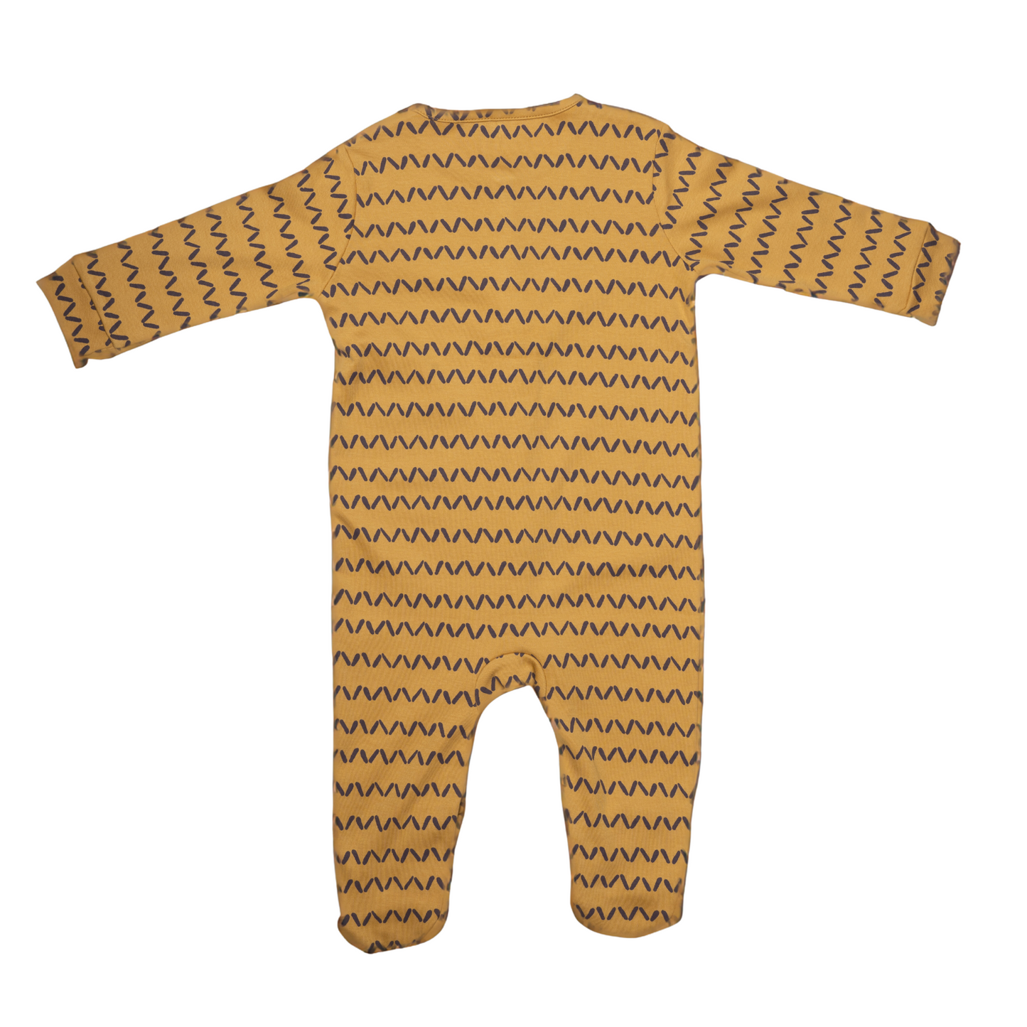 Striped Yellow Full Sleeve Sleepsuit for Kids | 100% Cotton