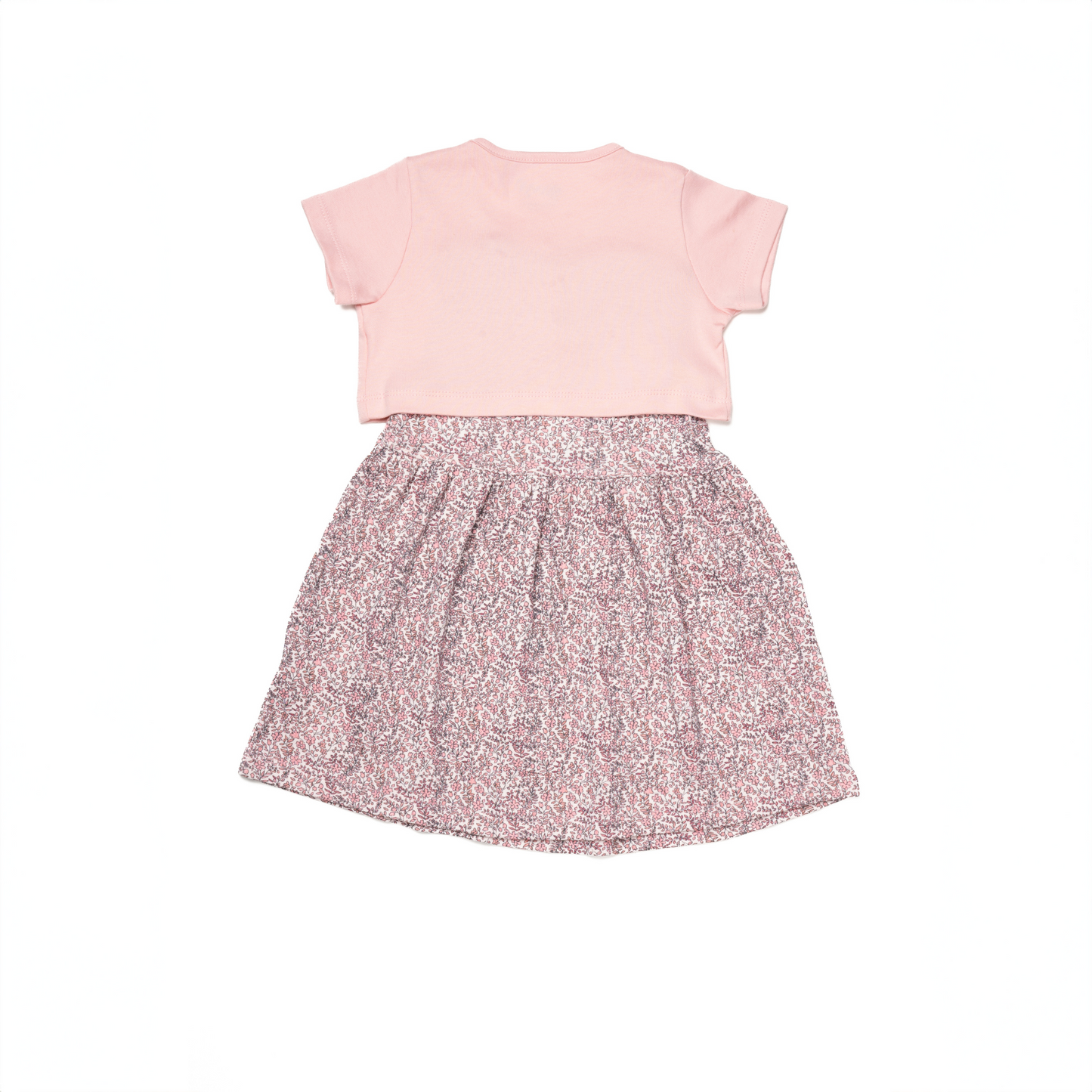 Floral Pink Half Sleeve Dress for Girls | 100% Cotton