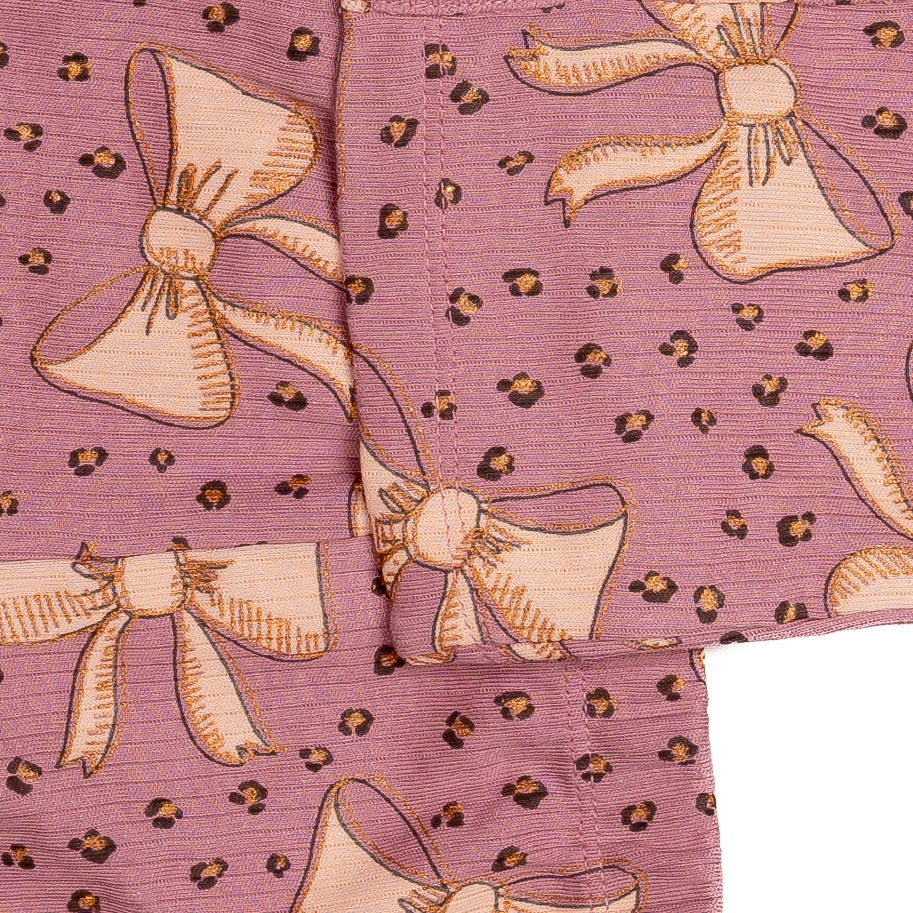 Ribbons Full Sleeve Rose Gold Set for Girls | 100% Cotton