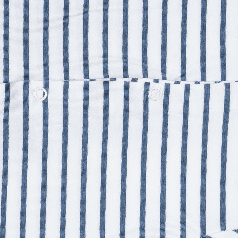 White and Blue Striped Romper for Kids | 100% Cotton