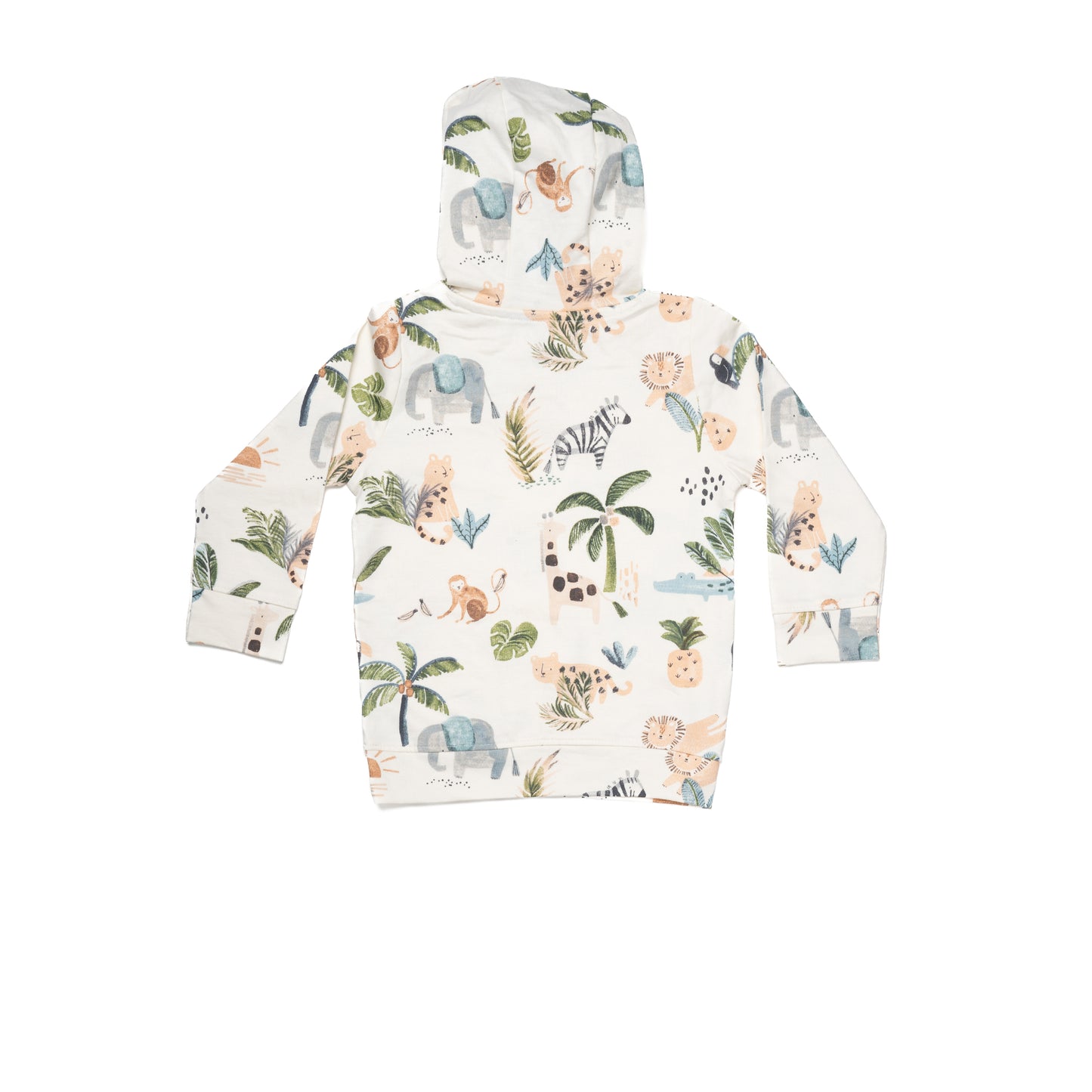 Beachside Pattern Cream Full Sleeve Hoodie for Kids | 100% Cotton