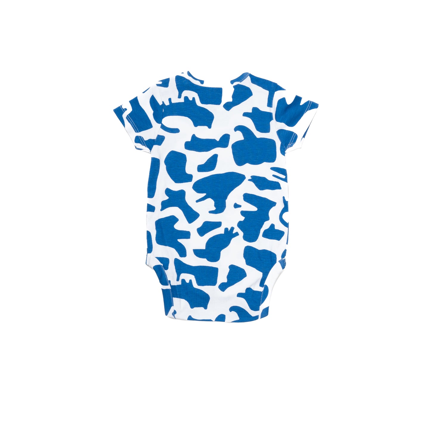 White and Blue Animals Bodysuit for Kids | 100% Cotton