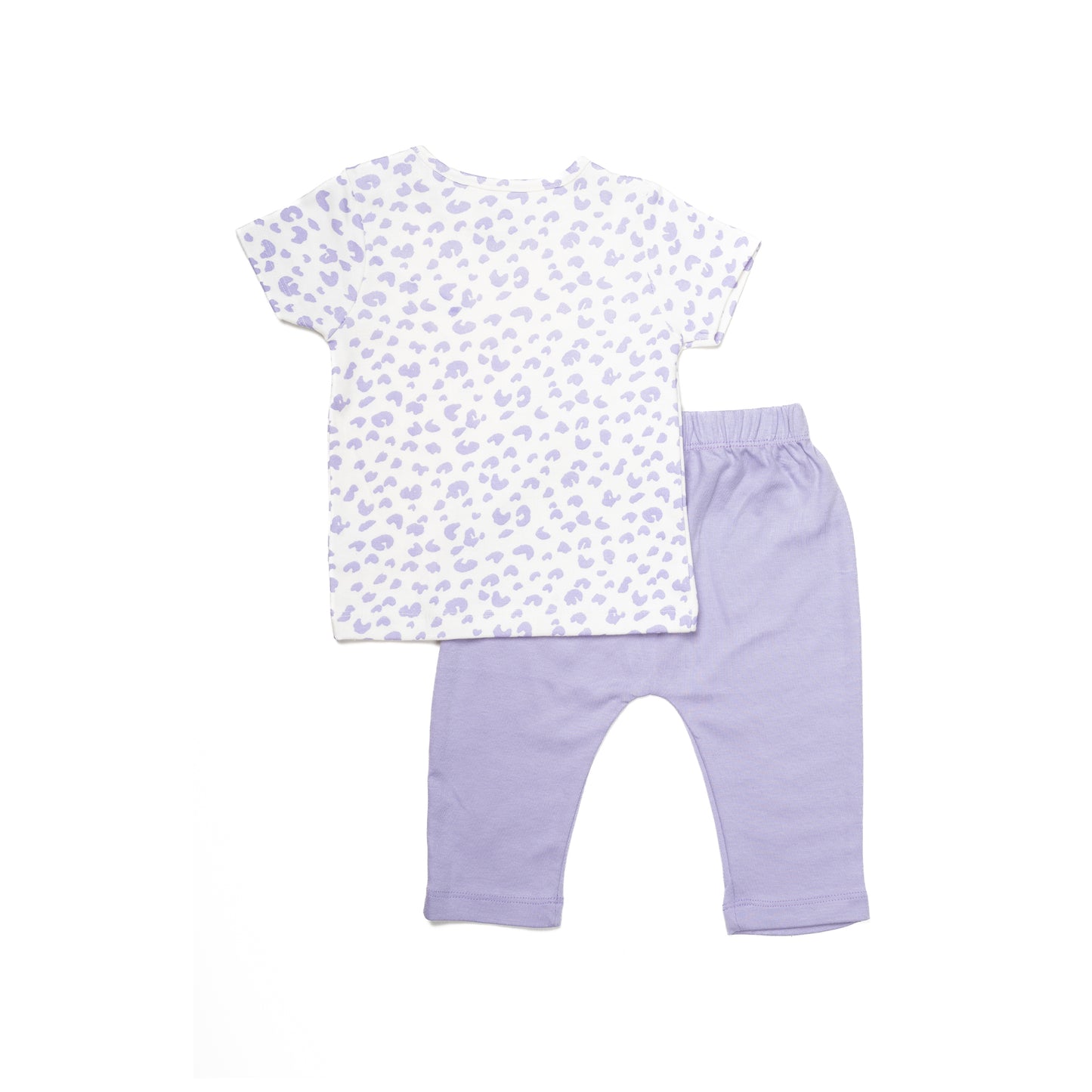 Lavender Print Half Sleeve Set for Kids | 100% Cotton