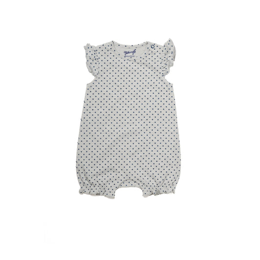 Grey Dotted Sleeveless Romper for Girls | 100% Cotton