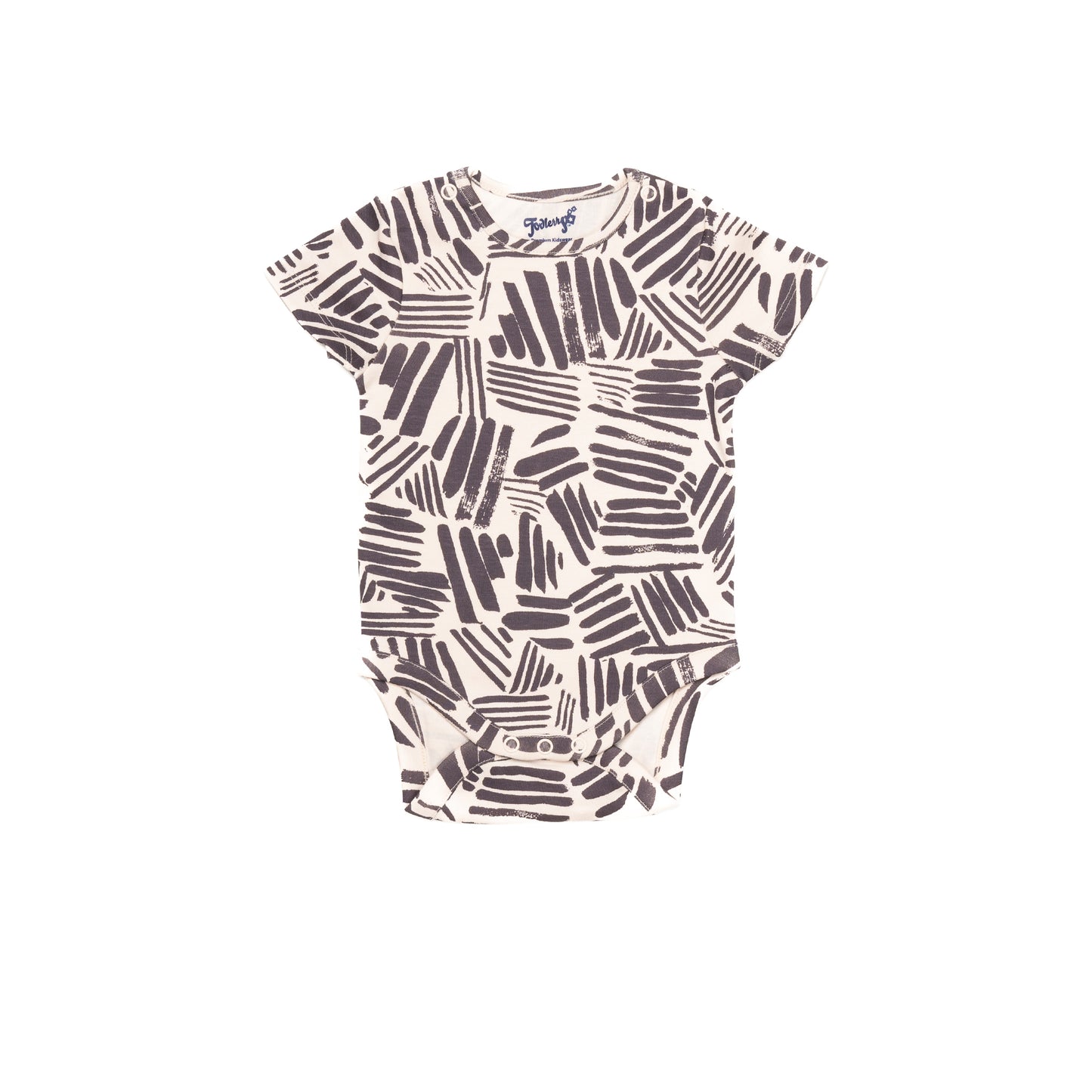 Black and White Half Sleeve Printed Bodysuit for Kids | 100% Cotton