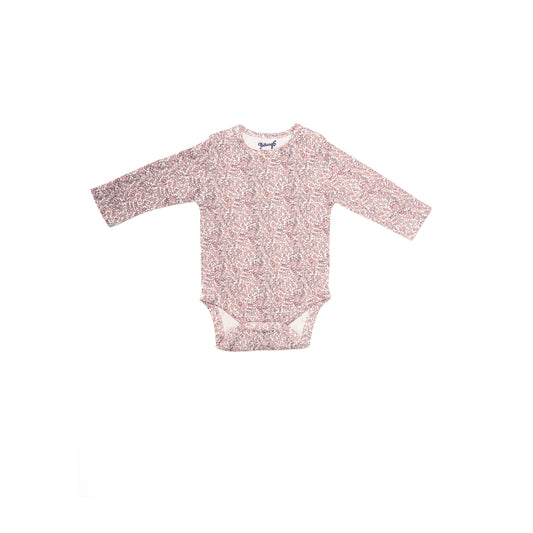 Pink Printed Full Sleeve Printed Bodysuit for Kids | 100% Cotton