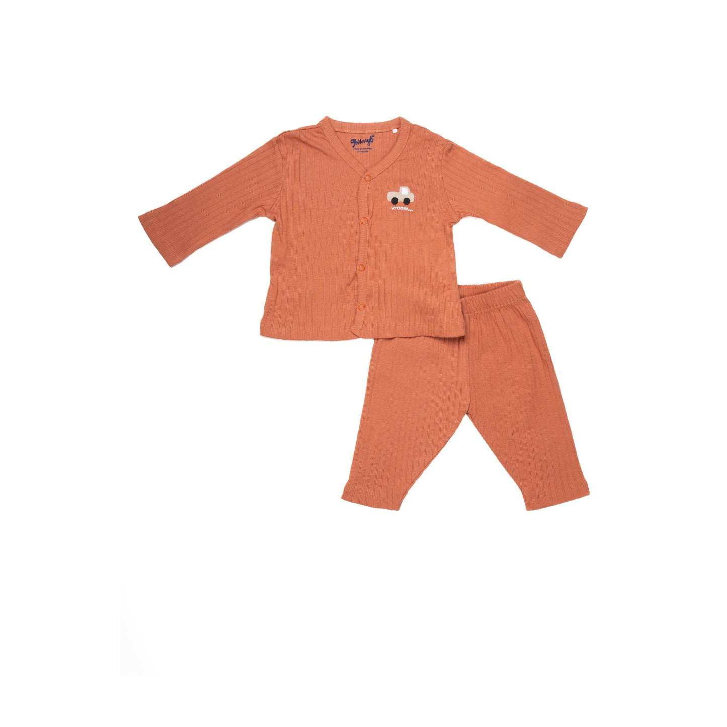 Vroom Full Sleeve Brown Set for Kids | 100% Cotton