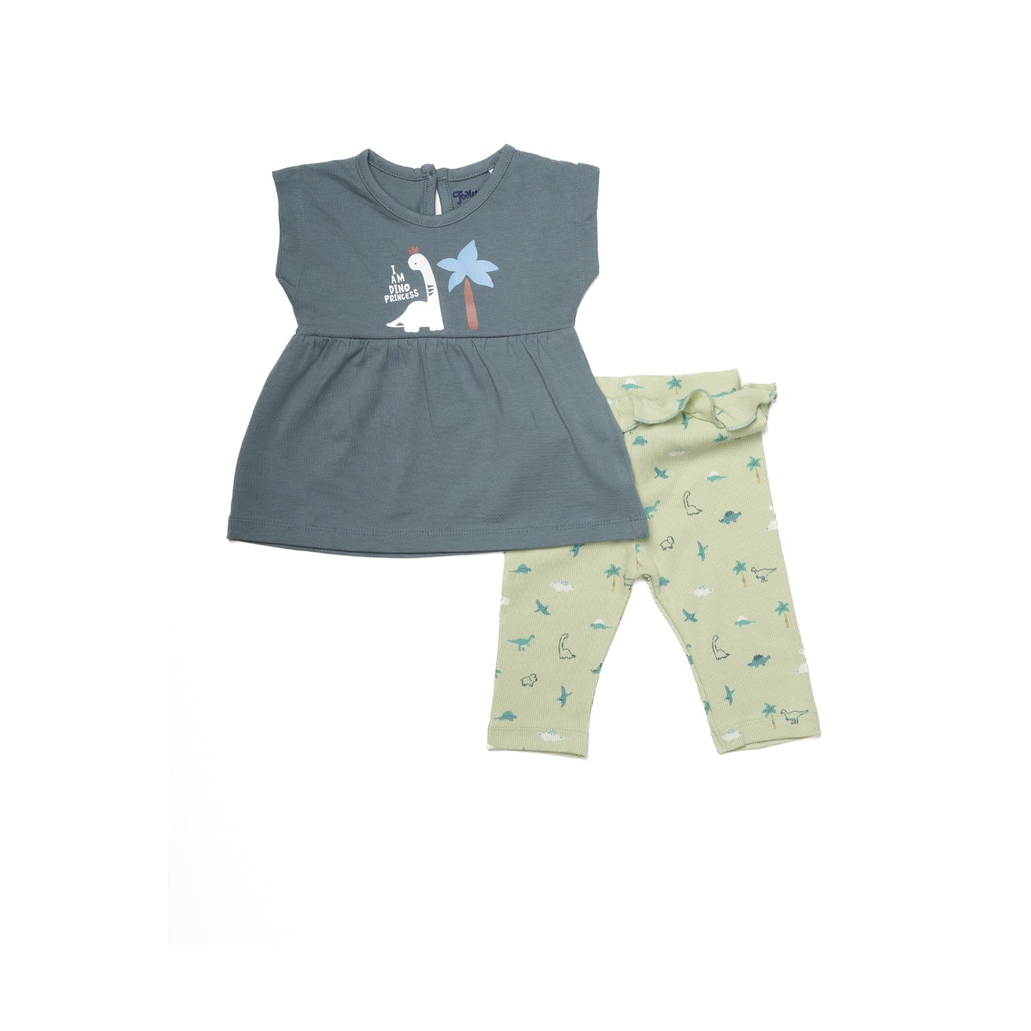 Dino Princess Set Sleeveless for Girls | 100% Cotton