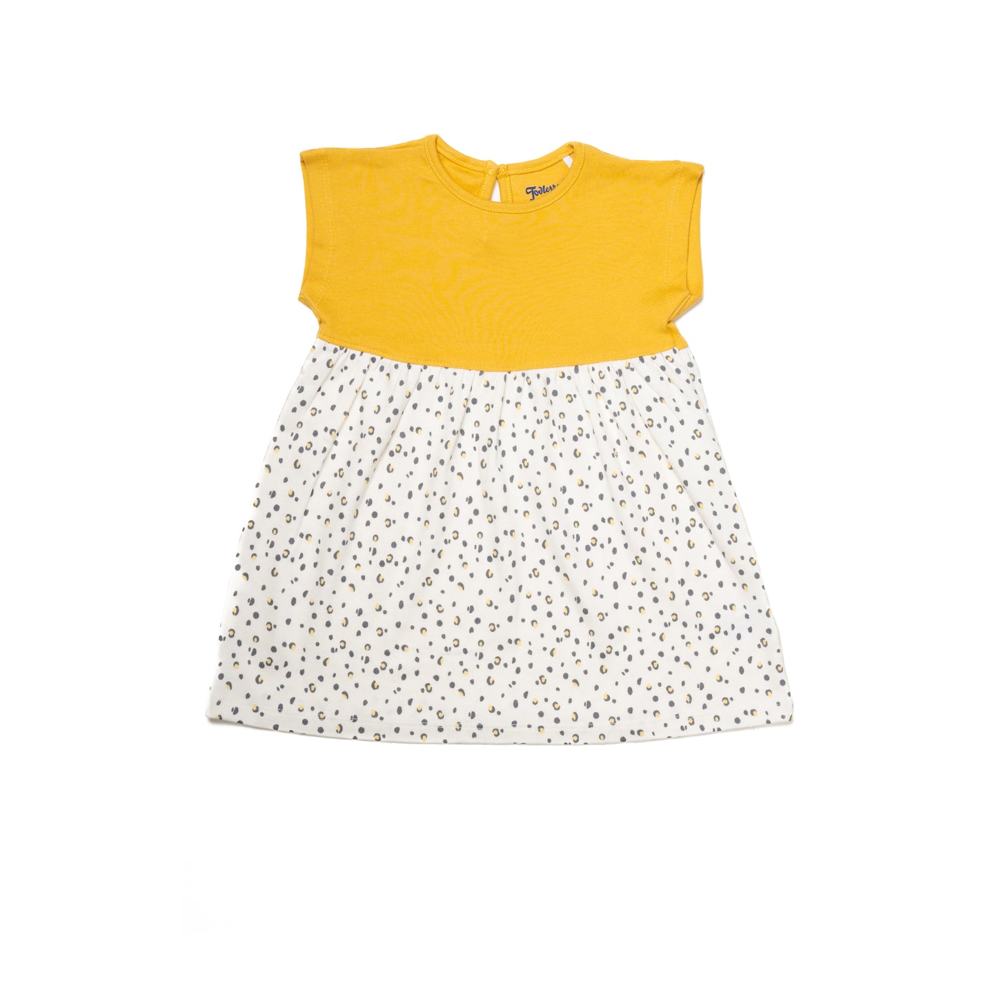 Yellow and White Printed Sleeveless Set for Girls | 100% Cotton