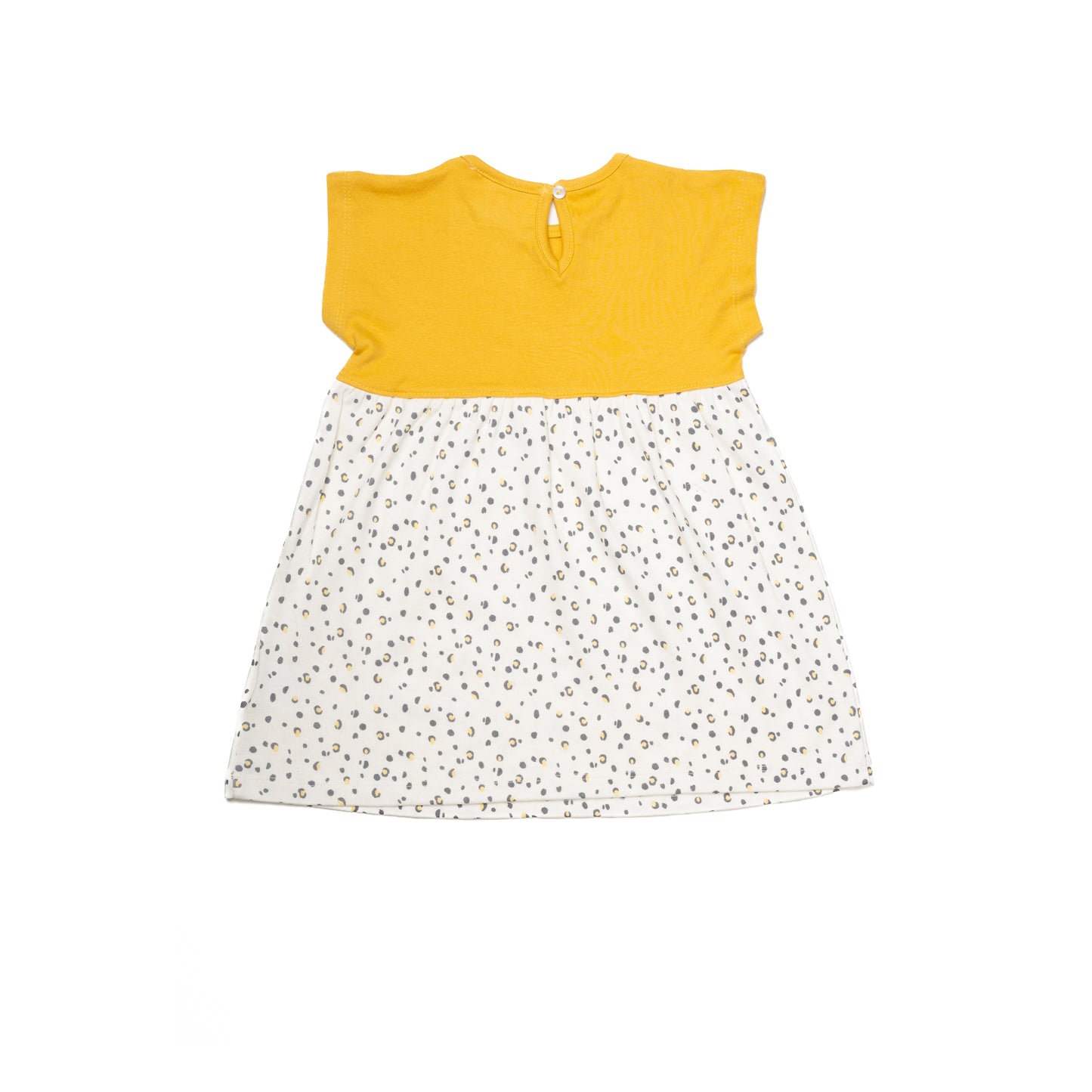 Yellow and White Printed Sleeveless Set for Girls | 100% Cotton