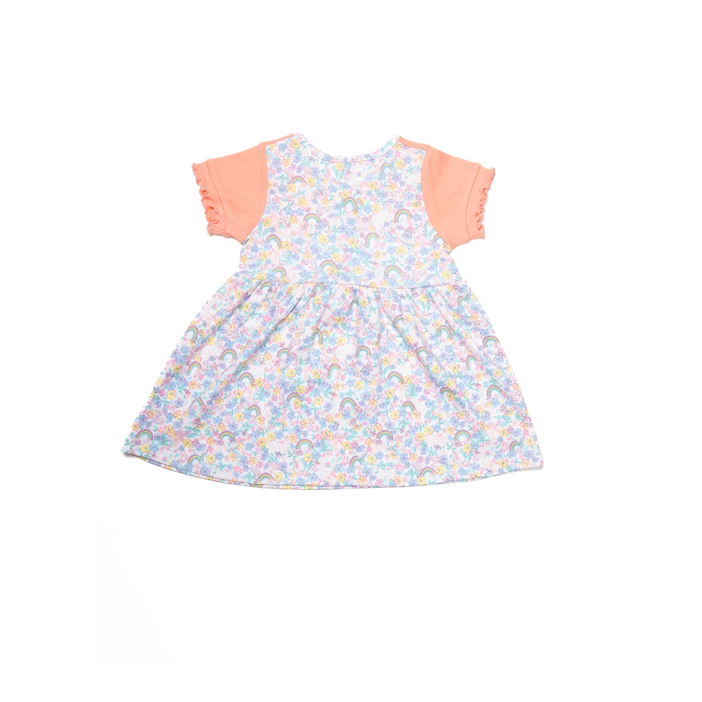 Peach Printed Sleeveless Set for Girls | 100% Cotton