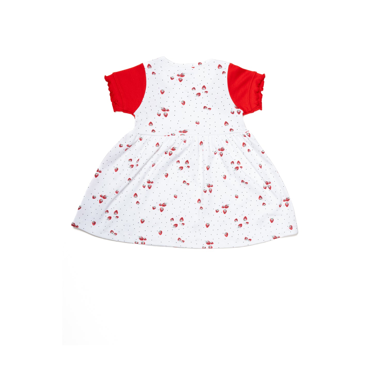 Strawberries and a Bow Half Sleeve Dress for Girls | 100% Cotton