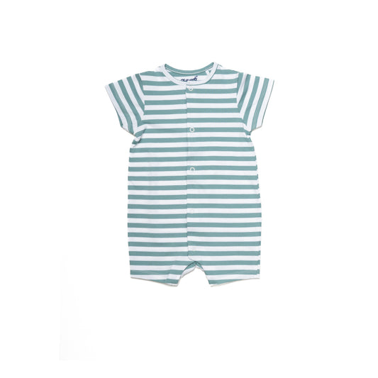 White and Blue Striped Romper for Kids | 100% Cotton