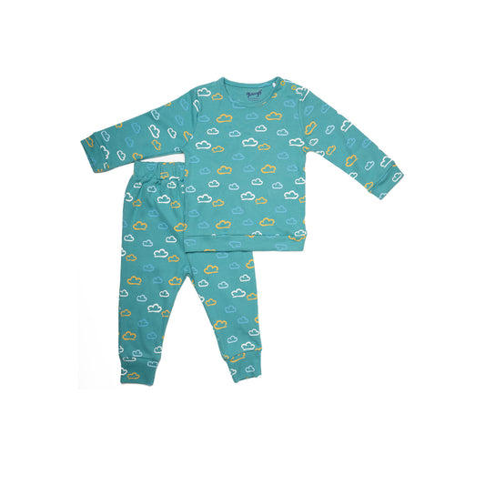 Night Blue Full Sleeve Set for Kids | 100% Cotton