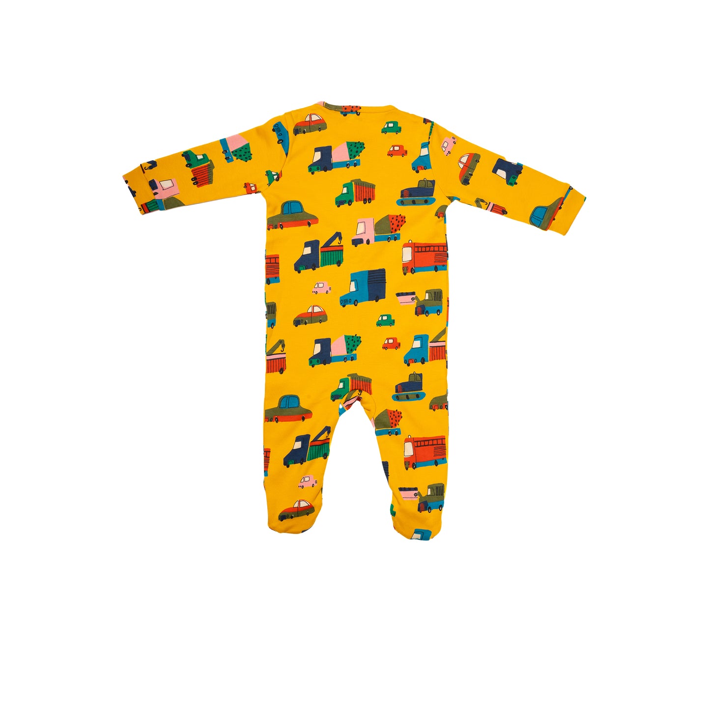 Colourful Yellow Cars' Sleepsuit for Boys | 100% Cotton