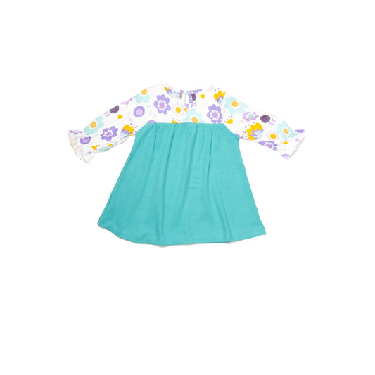 Floral Full Sleeve Dress for Girls | 100% Cotton